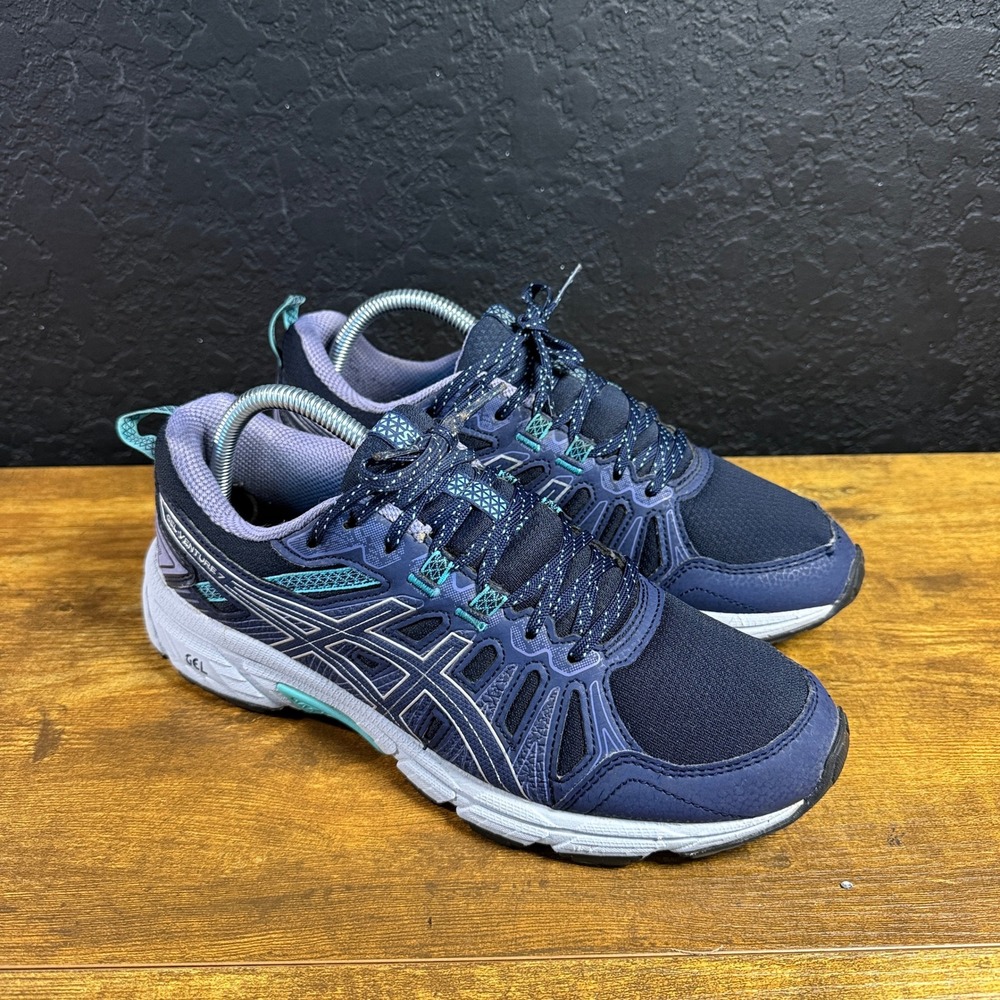 ASICS GEL-Venture 7 1012A476 Navy Blue Mesh Trail Running Shoes Womens 9.5
